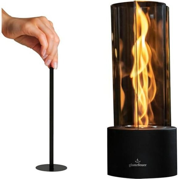 Tabletop Ethanol Fireplace Indoor Outdoor Fire Pit Glass Decor Gift for Home - Picture 7 of 7